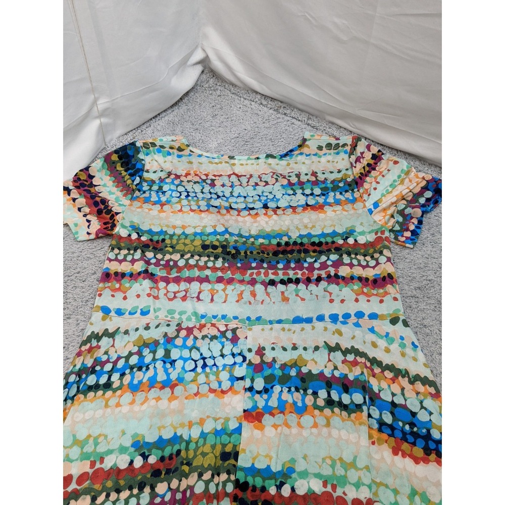 Cap Juluca Aldo Martins Dress L Colorful Abstract Cinco de Mayo Siesta Boho - Picture 16 of 16